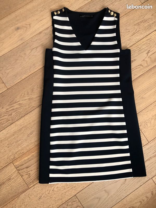 Robe rayée bleu et blanche marque ZARA Taille S Taille 38 (image 1)