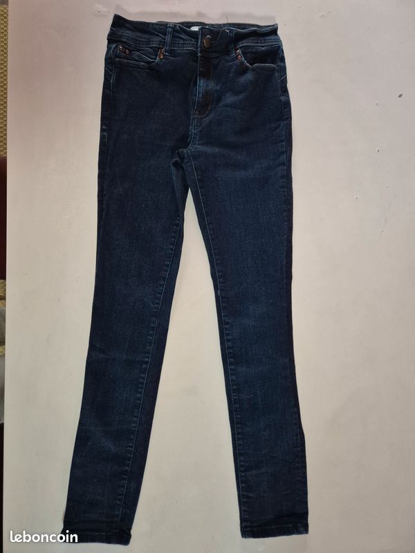 Pantalon jean femme mon slim push up camaieu 38 bleu Vêtements