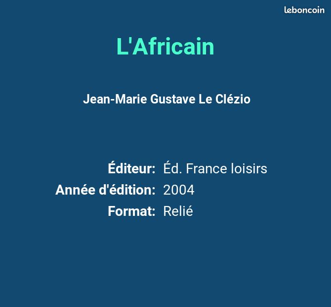 L'Africain - Jean-Marie Gustave Le Clézio (image 2)