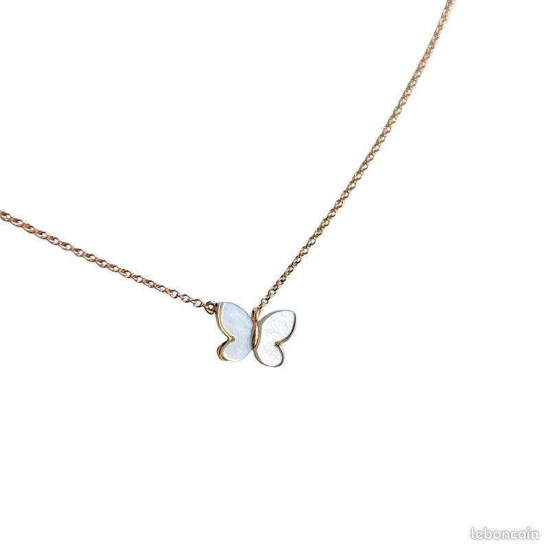 Collier Papillon - Or Jaune 750 & Nacre (image 3)
