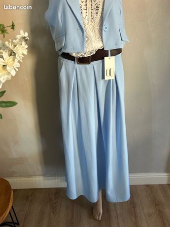 Robe Palomino Fille 10 Ans, Bleu Imprimé, Coton, Manches Dénudées