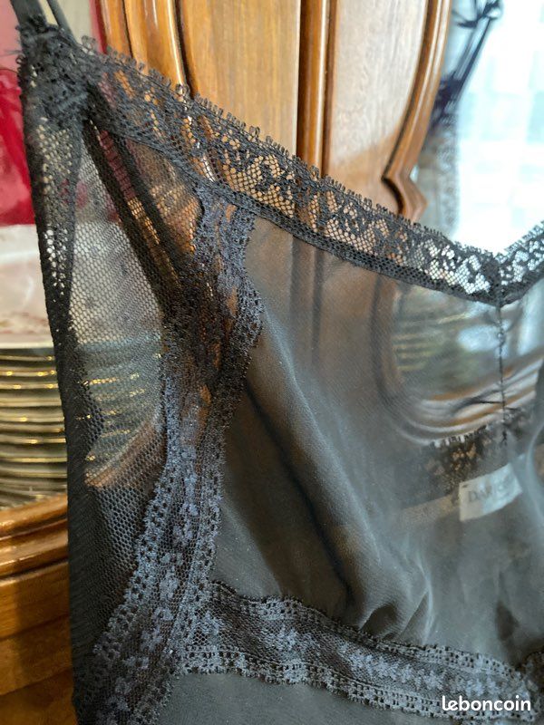 Nuisette Tulle Transparent Blanc Avec Liseré Satin - Folies By Renaud - Taille L - France