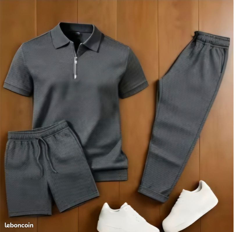 Ensemble 3 pièces polo, short et pantalon taille xl (image 1)