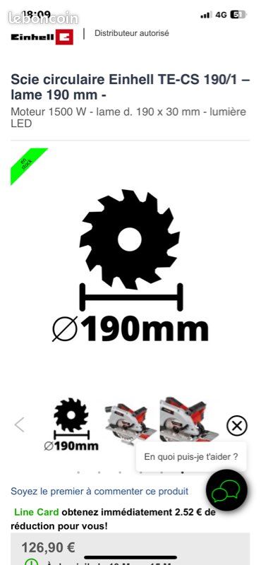 Scie circulaire Einhell TE-CS 190/1 (image 5)