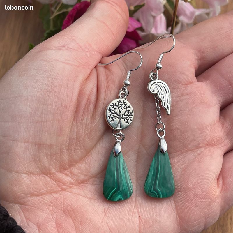 Boucles d’oreilles en Malachite (image 4)