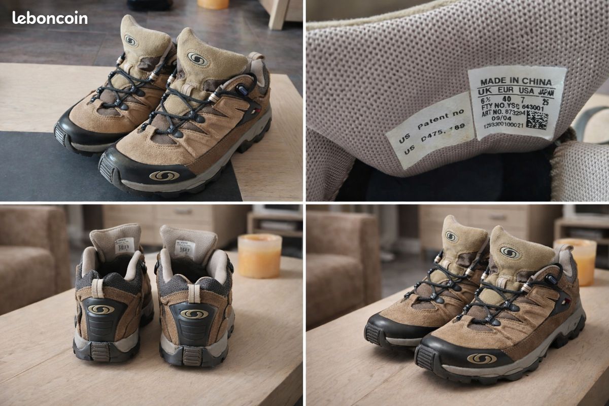 Chaussures Salomon randonnée / trekking beige marron T40 unisexe – Très bon état (image 1)