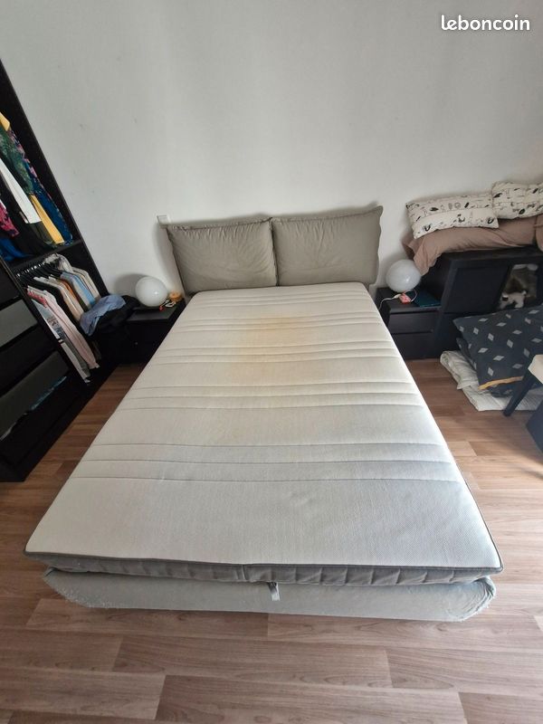 Lit coffre 140×200 avec matelas (image 1)