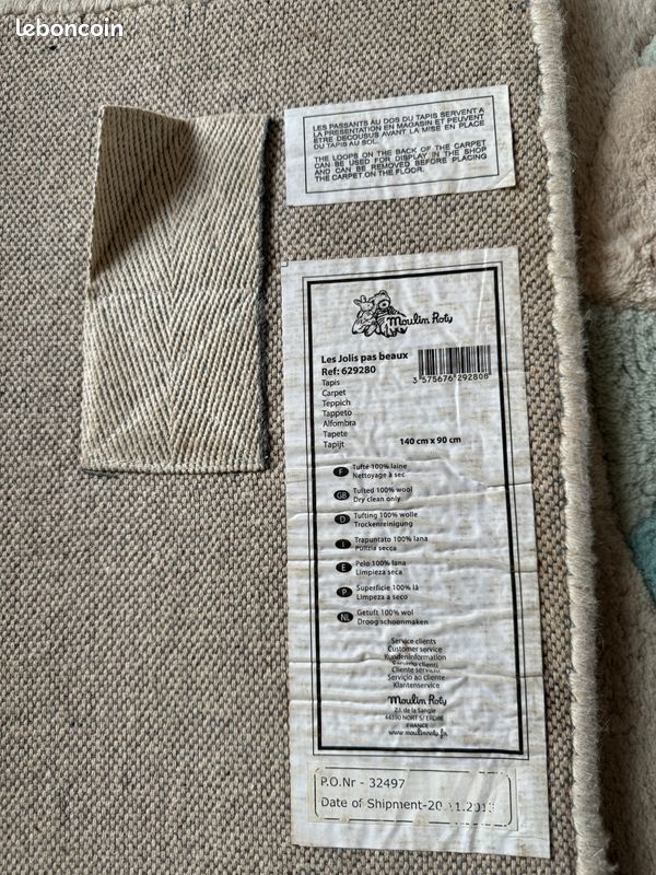 Tapis de sol en laine - Jolis pas Beaux - Moulin roty chambre enfant (image 7)