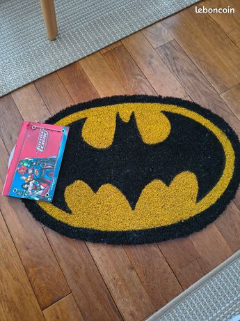 Tapis Logo Batman 60 X 40 Cm En Fibre De Coco - Neuf Avec étiquettes - Épaisseur 0,75"