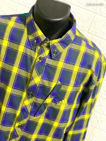 Essentials Chemise En Flanelle À Carreaux À Manches Longues Et Coupe Ajustée (Couleurs En Édition Limitée) Men's, Noir Bleu Écossais, XS