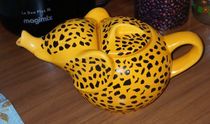 Ceramique theiere Thé elephant motif leopard guepard girafe