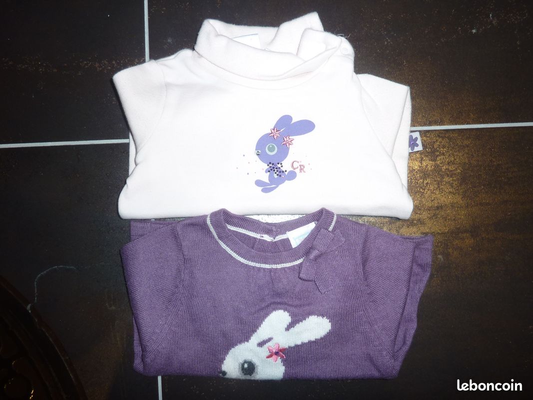 Pull angora et sous pull cadet rouselle 3 mois TBE (image 1)
