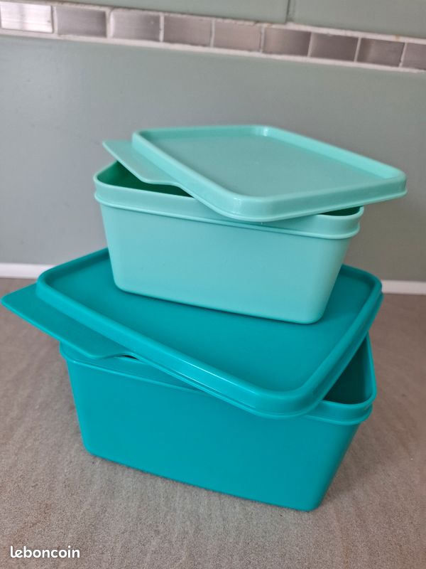 Tupperware lot neuf 2 btes rectangulaires 1,2l et 0,5l (image 1)