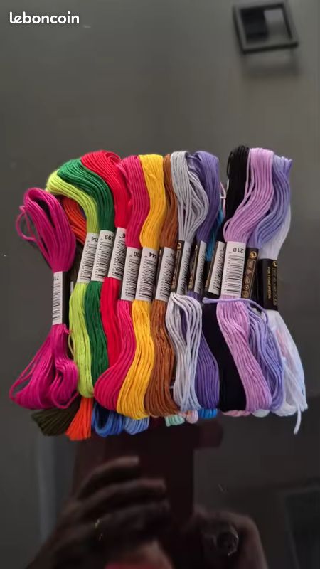 Broidery Fils à broder, broderie, point de croix, fil arc-en-ciel, lot