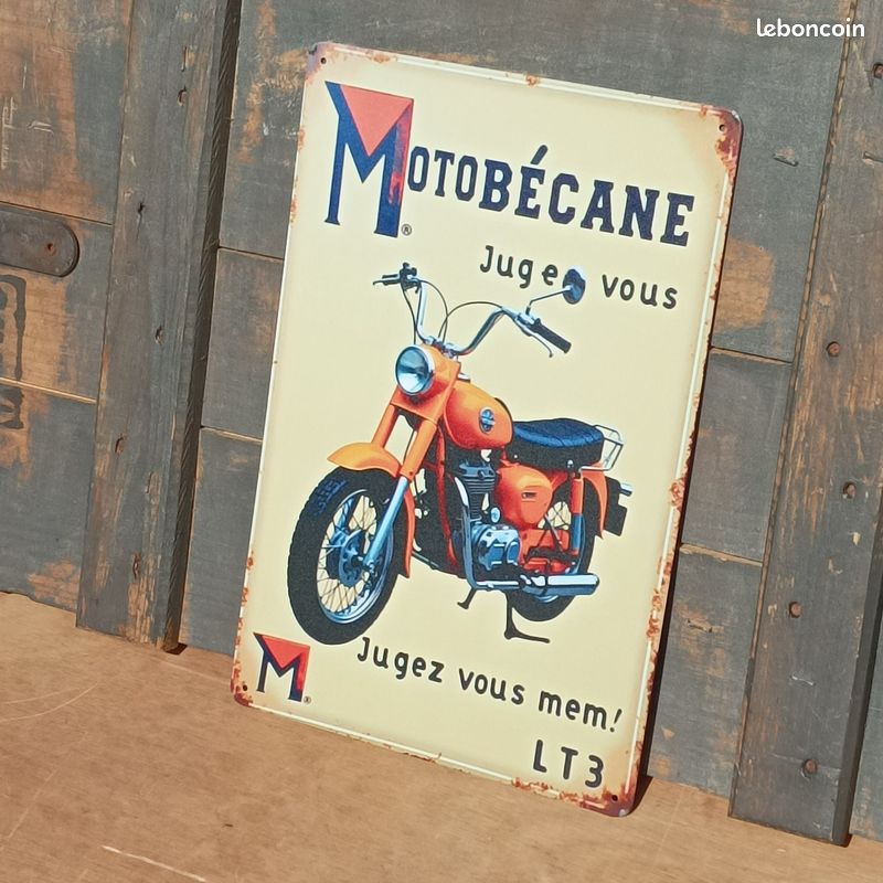 Plaque Murale Vintage MOTOBECANE En Métal - Style Art Déco - Déco Atelier
