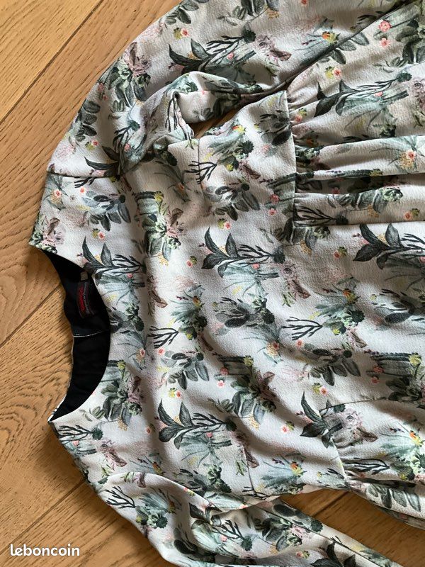 Robe Catimini Fille 14 Ans - Blanc - Style évasé Genou - Occasion Très Bon état