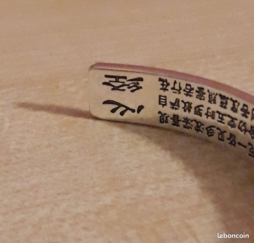 Bracelet asiatique en argent fin 999 - signe chinois Bouddha (image 5)