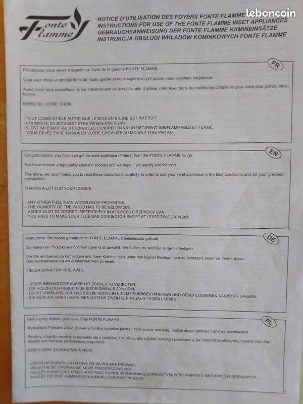 Insert en fonte 14kw bon état général (image 9)