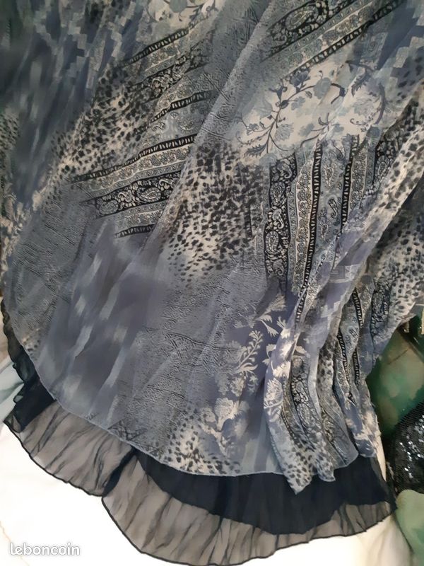 Robe été en voile-bleue-dessous marine- t.42 (image 3)