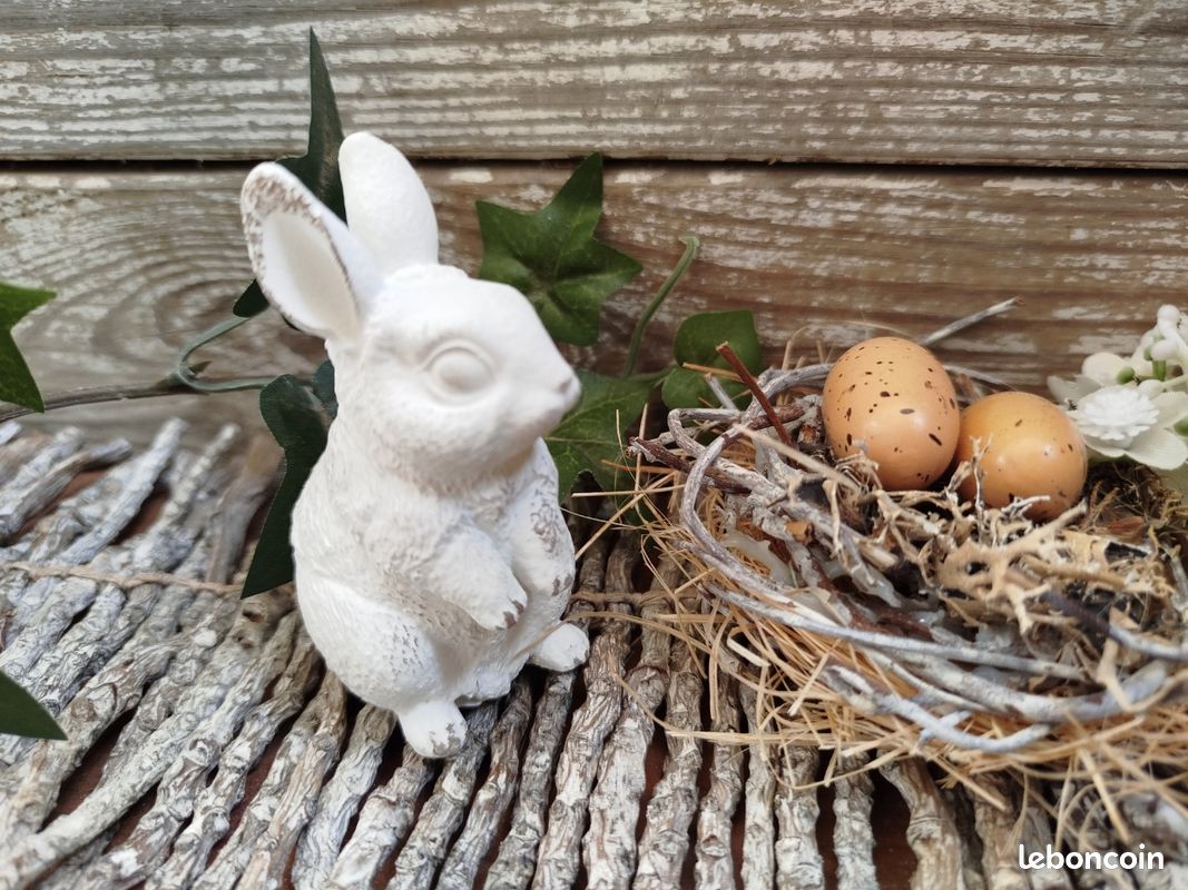 Petit lapin shabby déco pâques