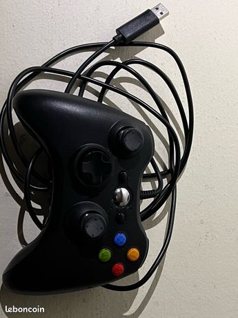 Manette Xbox 360 sans fil noire - Manette Xbox 360 noire Microsoft