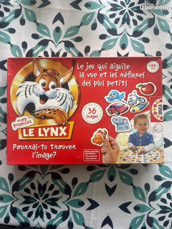 Educa Mon Premier Lynx – Jeu De Mémoire Et D'Observation Dès 2 Ans – Version Adaptée Pour Tout-Petits – 36 Pièces Épaisses