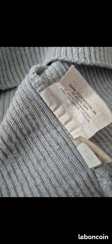 Pull Fille H&M Coton Gris - Col Rond - Manches Longues - Taille 12-13 Ans