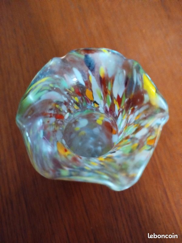 ✨ Vase en verre soufflé polychrome – Style Murano – Italie – Milieu XXᵉ siècle (image 3)