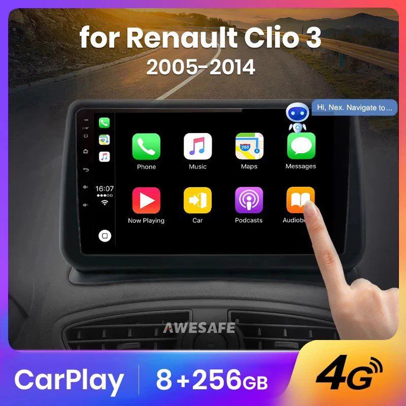 Autoradio Carplay Renault Clio 3 2005-2014 - Équipement auto