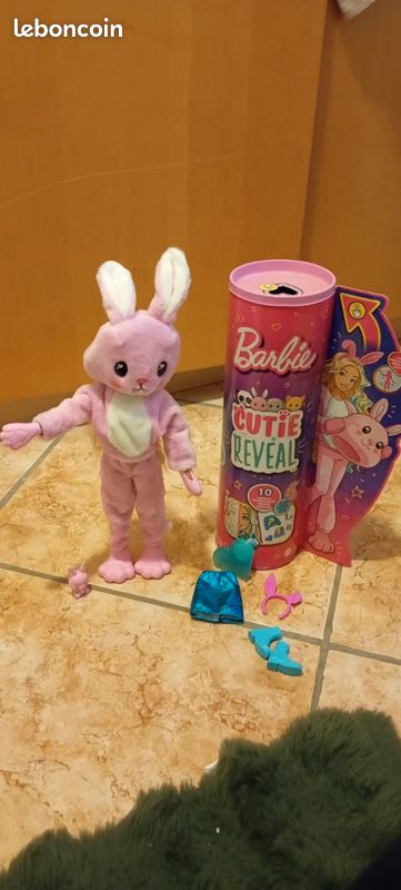 Peluche Lapin Barbie Adorable - Occasion En Bon état - Idéale Collection Ou Enfant