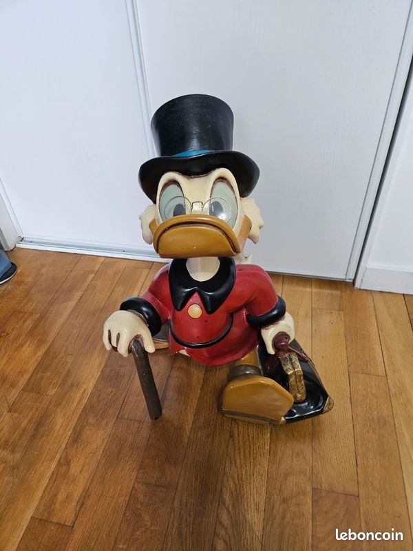 Grande Statue Oncle Picsou En Résine – H54cm – Disney 1980 – Collection