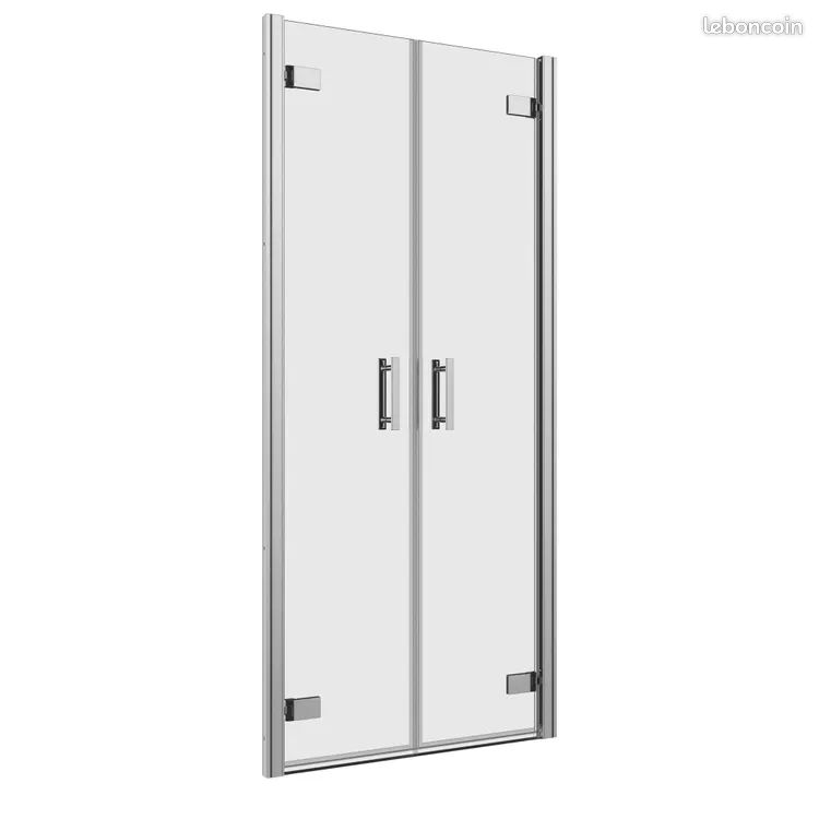 Porte de douche battante Chrome haut de gamme de marque Allemande Breuer L.80 cm Neuve (-50%) (image 1)