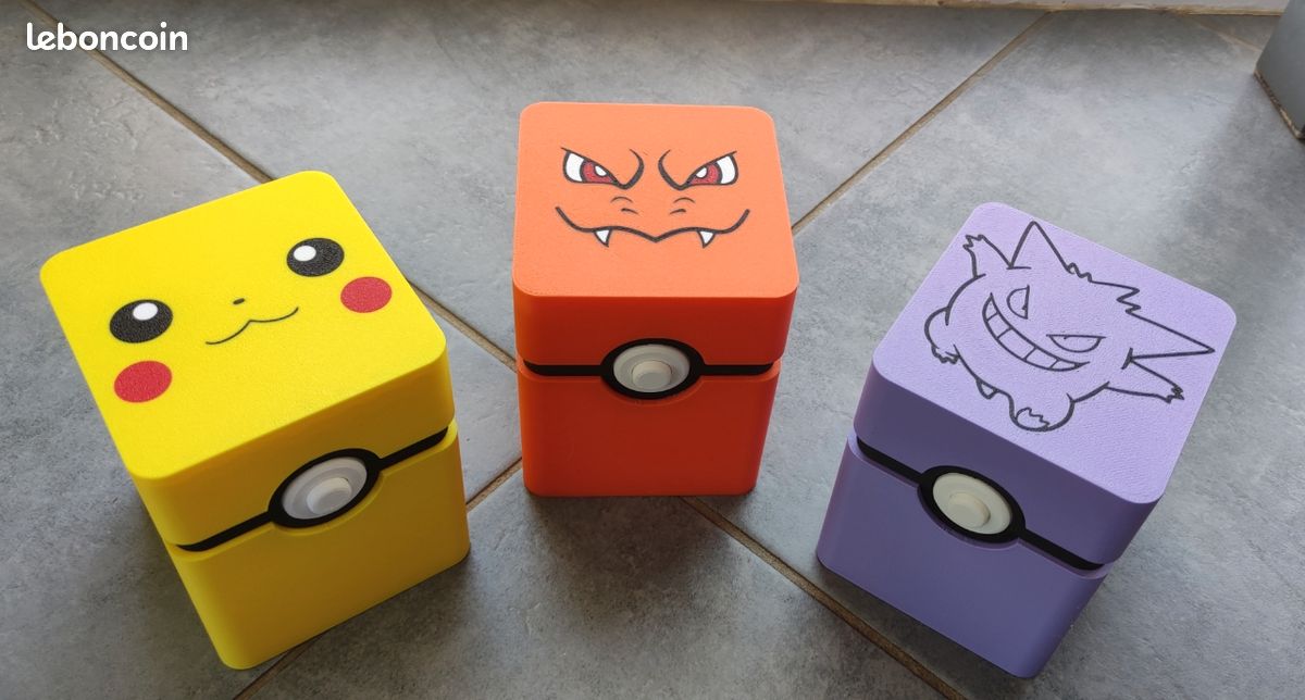 ​🔥 [ULTRA-CAPACITÉ] Set de 3 Deckbox Pokémon – Design Collector & Multi-usage ⚡😈 (image 1)
