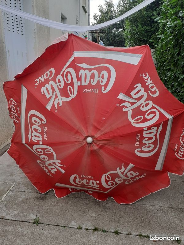 Parapluie Coca Cola Vintage 1985 – Rouge, En Forme De Bouteille, Neuf Avec étiquettes