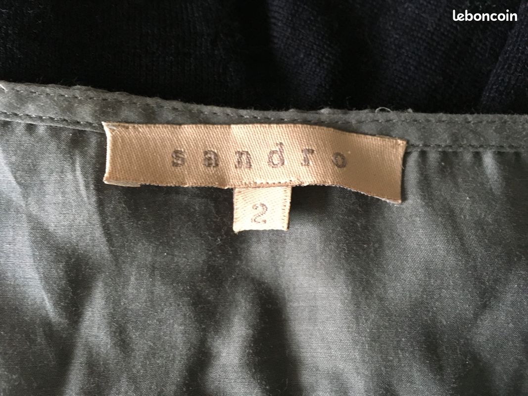 Tunique Longue Sandro En Soie Violette - Taille 38 (FR), Broderie, Très Bon état Occasion