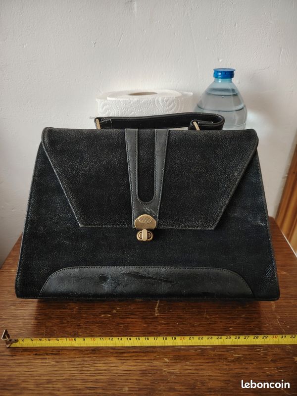 Sac à Main Vintage Gymboree – Velours Noir Et Perles, Pour Les Fêtes