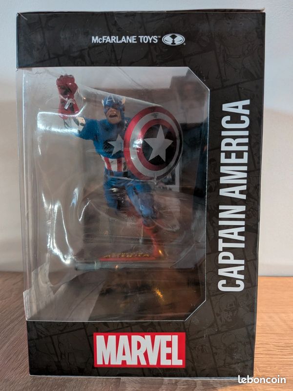 McFarlane Toys – Marvel Captain America échelle 1/10 – Figurine Collector Avec Décor Inspiré Du Comics #100 – Dès 14 Ans