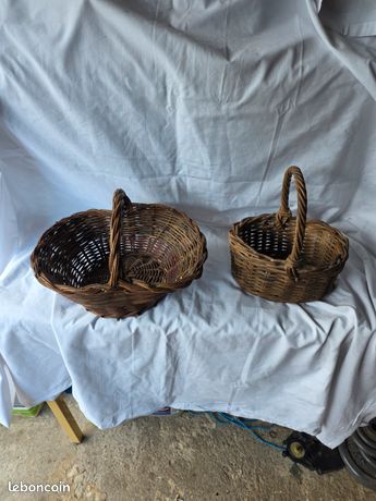 ancien panier de pêche bourriche en rotin