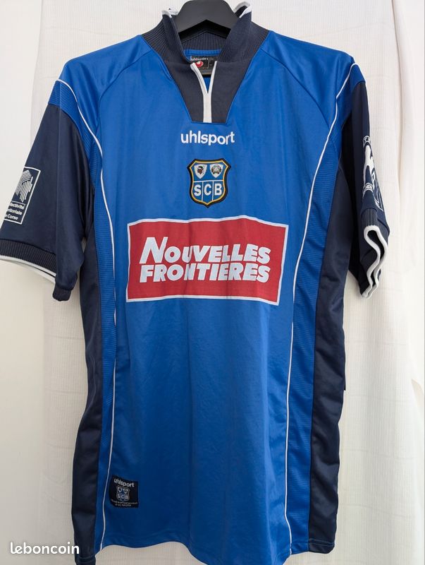 Short football SC BASTIA vintage UHLSPORT bleu collection XL