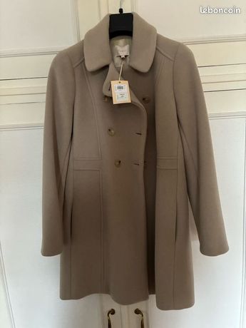 Manteau Femme En Laine Beige Gerard Darel - Taille L - Neuf Sans étiquette