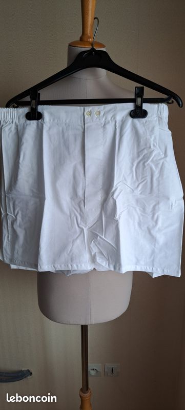 Caleçon court ouvert homme en toile blanche Neuf dans son emballage T 48/50 (image 1)