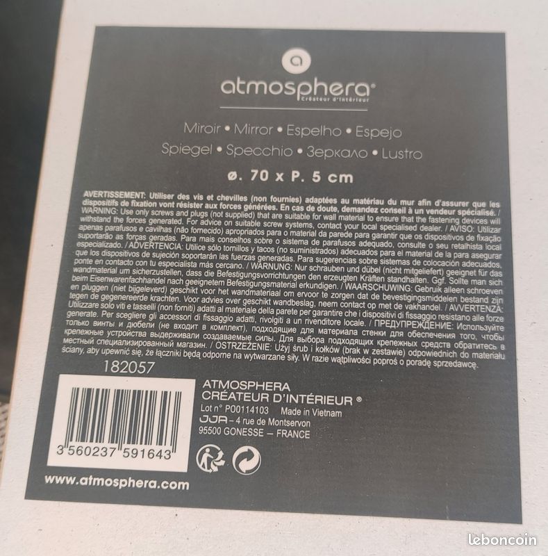 Miroir en osier atmosphera d70cm (image 4)
