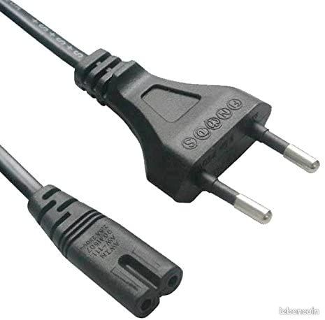 Cordon Électrique Secteur Standard En Y Noir 1.80M (ECF-808410