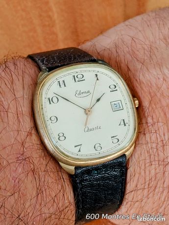 Montre Mixte EDMA Des Années 80 - Mécanique Manuelle, Style Sport, Vintage
