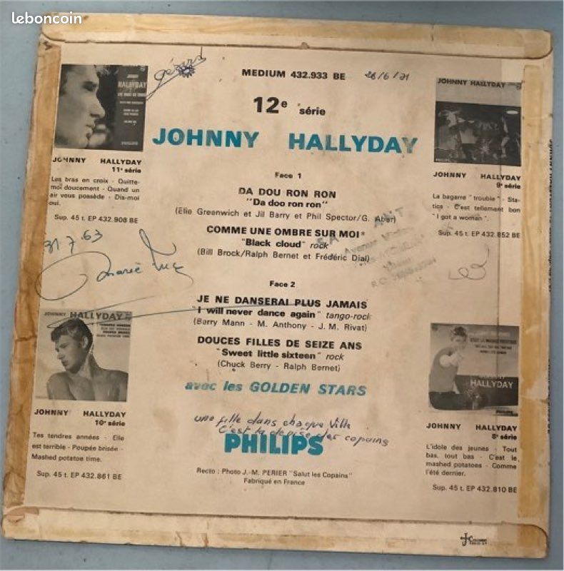 Da dou ron ron 45 tours Johnny Hallyday (image 2)