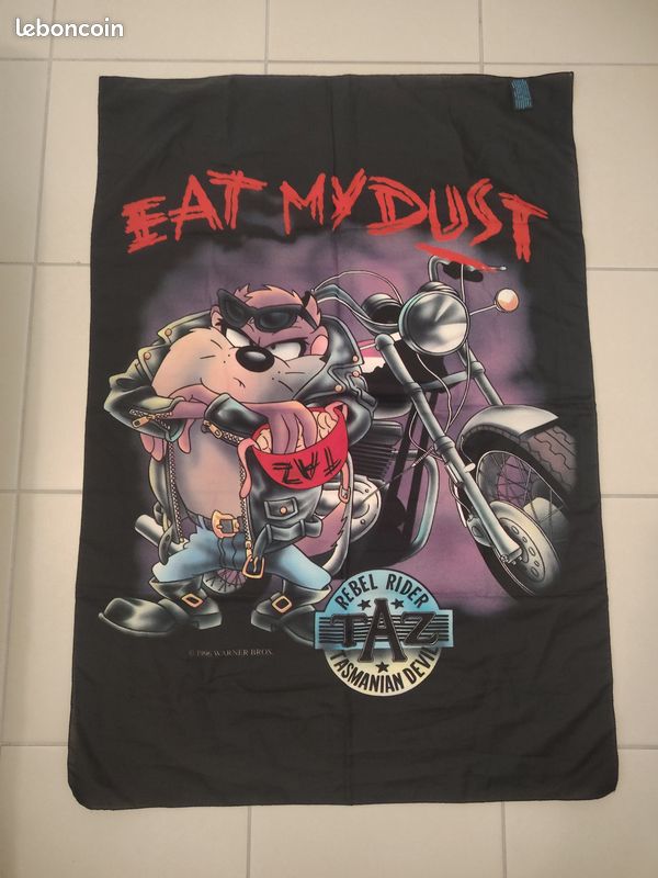 Poster Tissu Diable de Tasmanie 105x72 : TAZ en Moto, Looney Tunes (image 1)