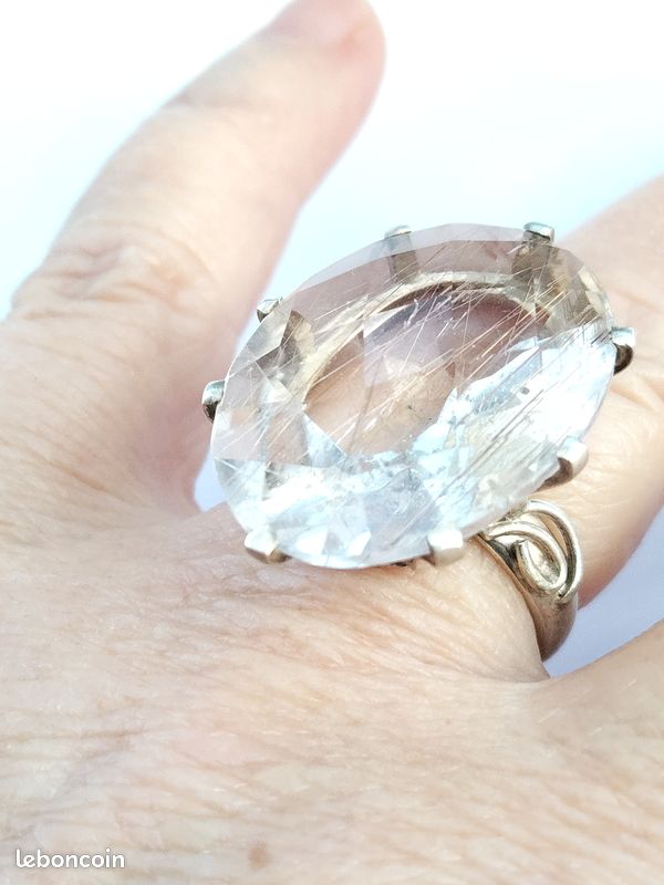 Bague originale ajustable argent 925 aux finitions géométriques noires