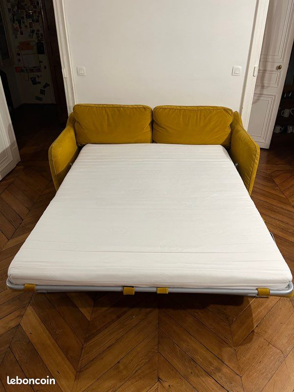 Canapé convertible ouverture express 3 places en velours - VORNAY de chez Drawer (image 3)