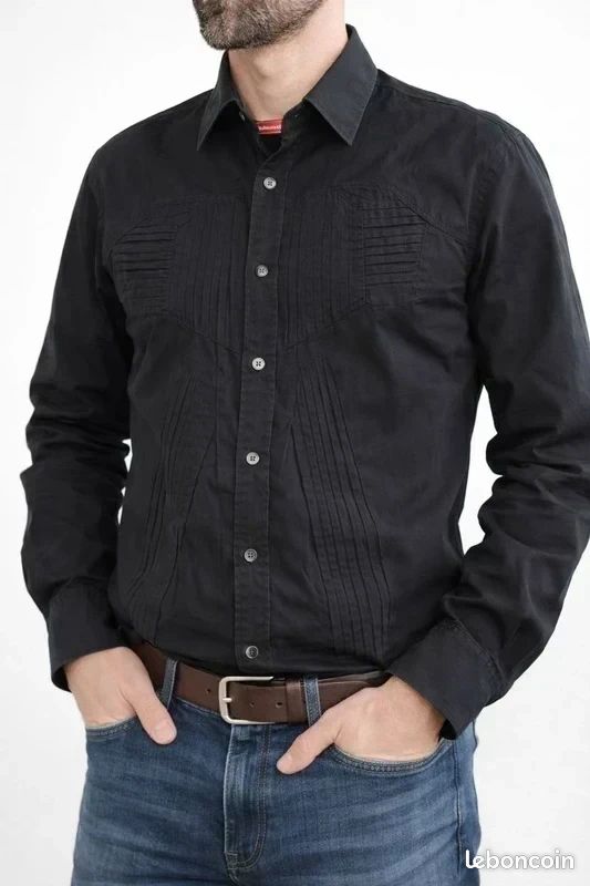 Chemise Homme Christian Lacroix – Noir – Taille 40 / 15½ (image 1)