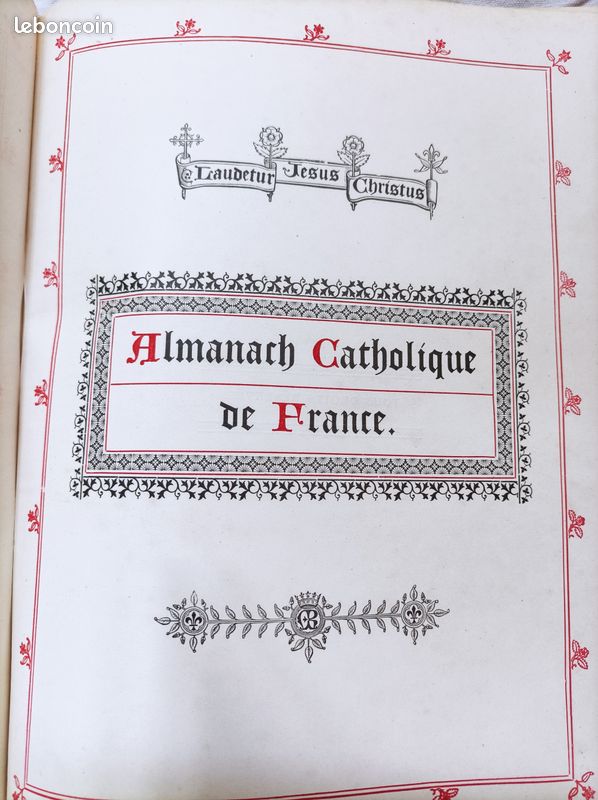 Le trés rare Almanach catholique de France de l'an de grâce 1899 (image 4)